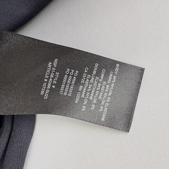 ARITZIA BABATON Size Large Square Neck Romper Bodysuit Shorts Black Stretch - Picture 13 of 13